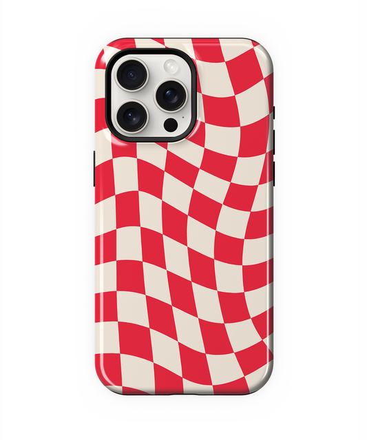 Vermillion Wavy Checkers II Phone Case