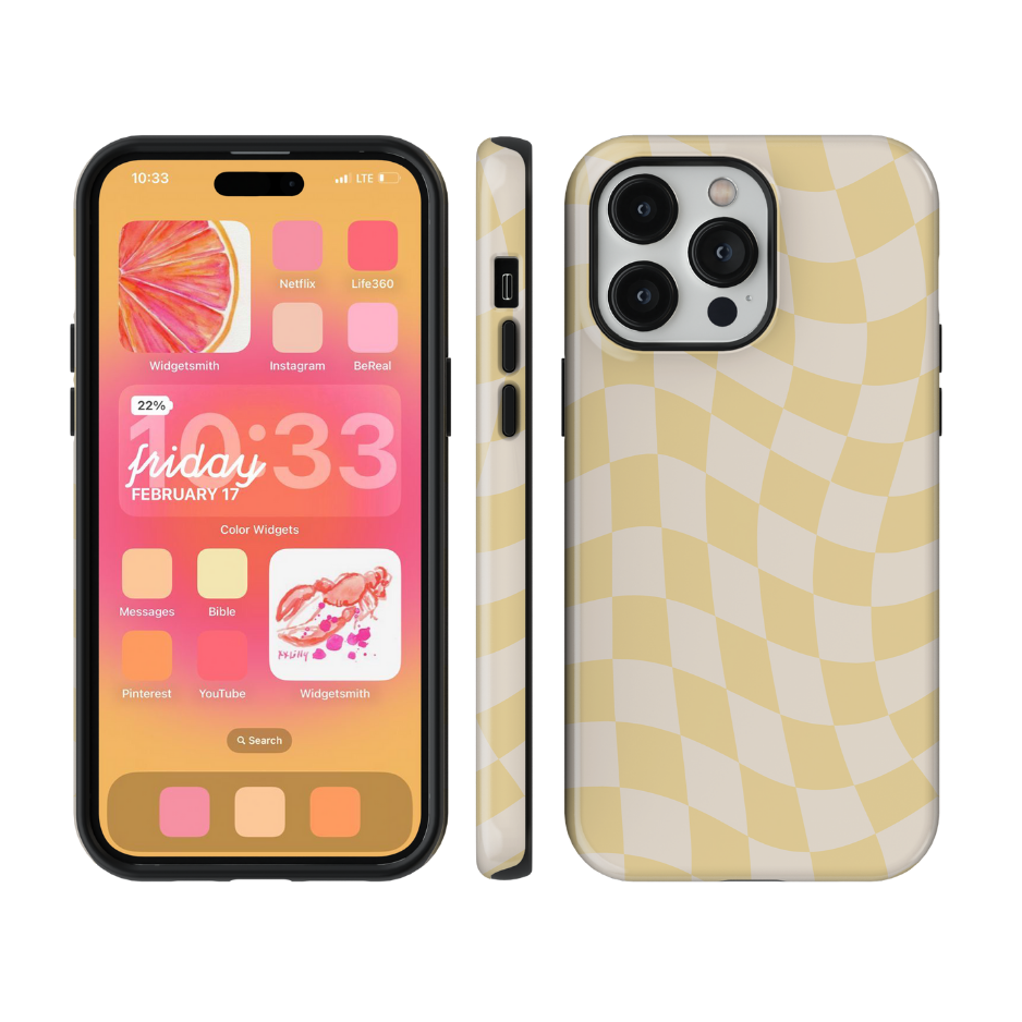 Banana Whispers Wavy Checkers II Phone Case