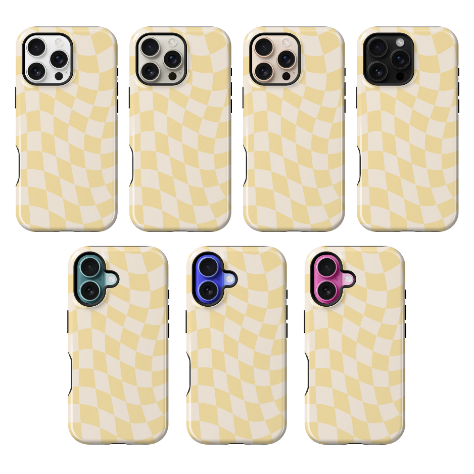 Banana Whispers Wavy Checkers II Phone Case