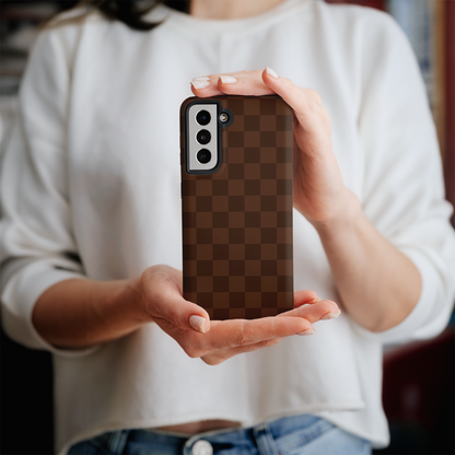 Espresso Checkers Galaxy Case