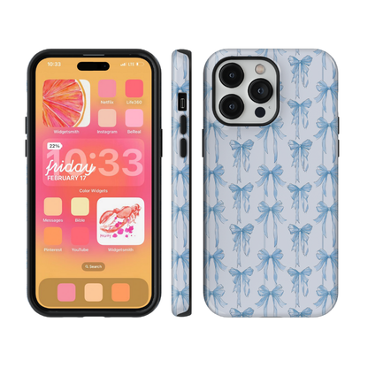 Blue Blushing Bows Phone Case