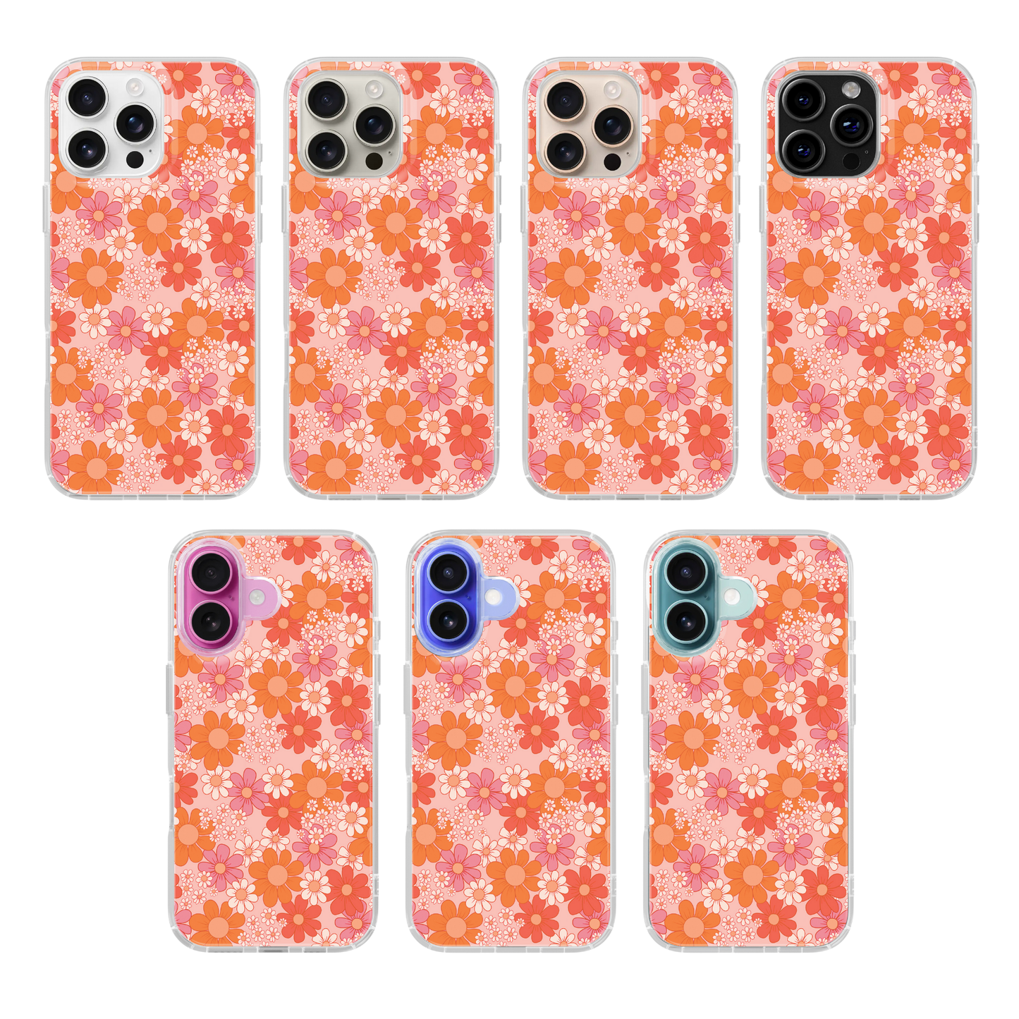 Pink & Orange Petal Perfect Clear Case Insert