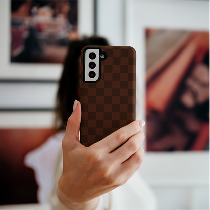 Espresso Checkers Galaxy Case