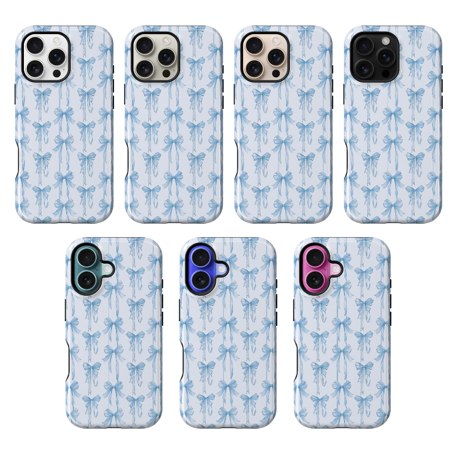 Blue Blushing Bows Phone Case