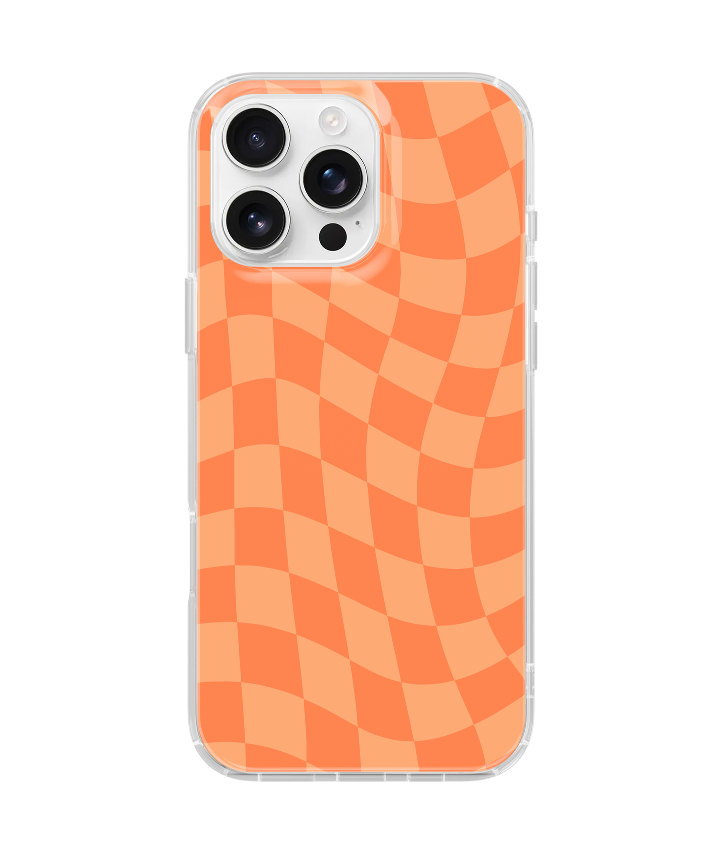 Tangerine Wavy Checkers Clear Case Insert