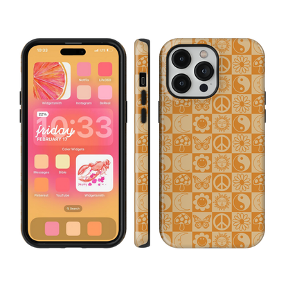 Orange Groovy Mosaic Phone Case