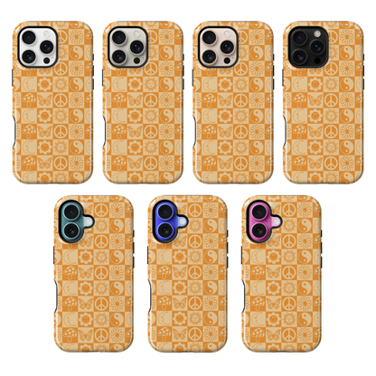 Orange Groovy Mosaic Phone Case