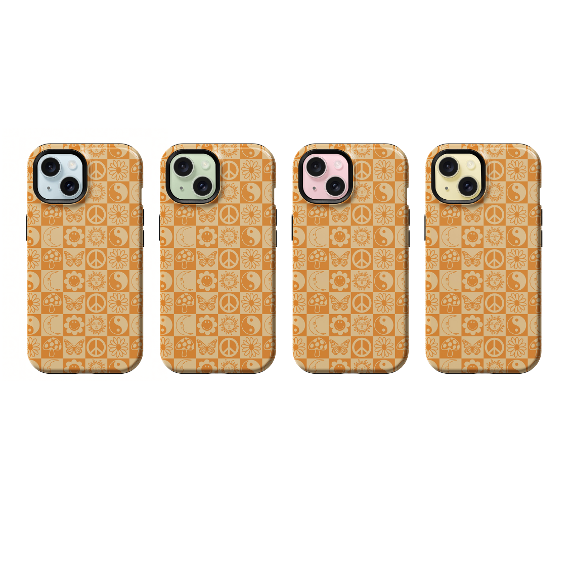 Orange Groovy Mosaic Phone Case