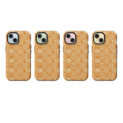 Orange Groovy Mosaic Phone Case