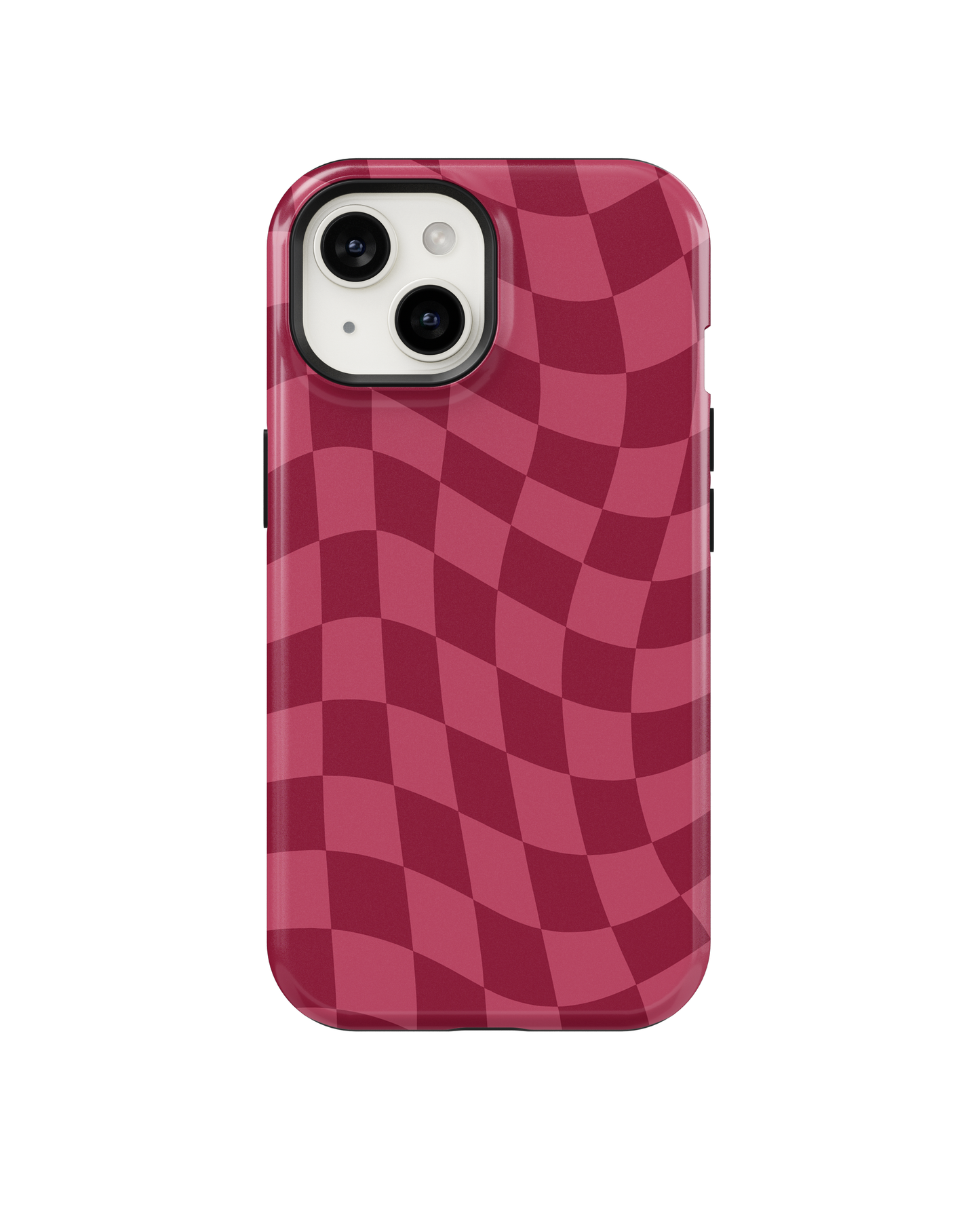 Black Cherry Wavy Checkers Phone Case