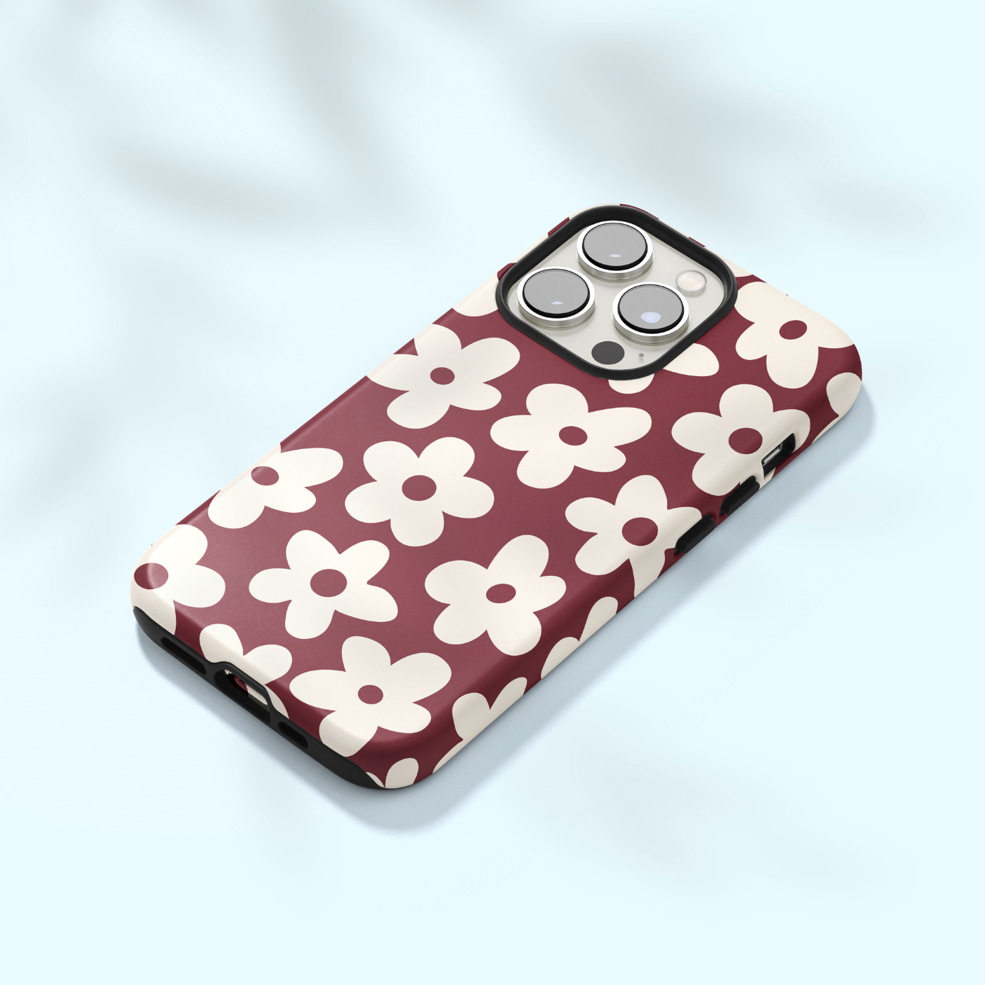 Black Cherry Big Blooms iPhone Case