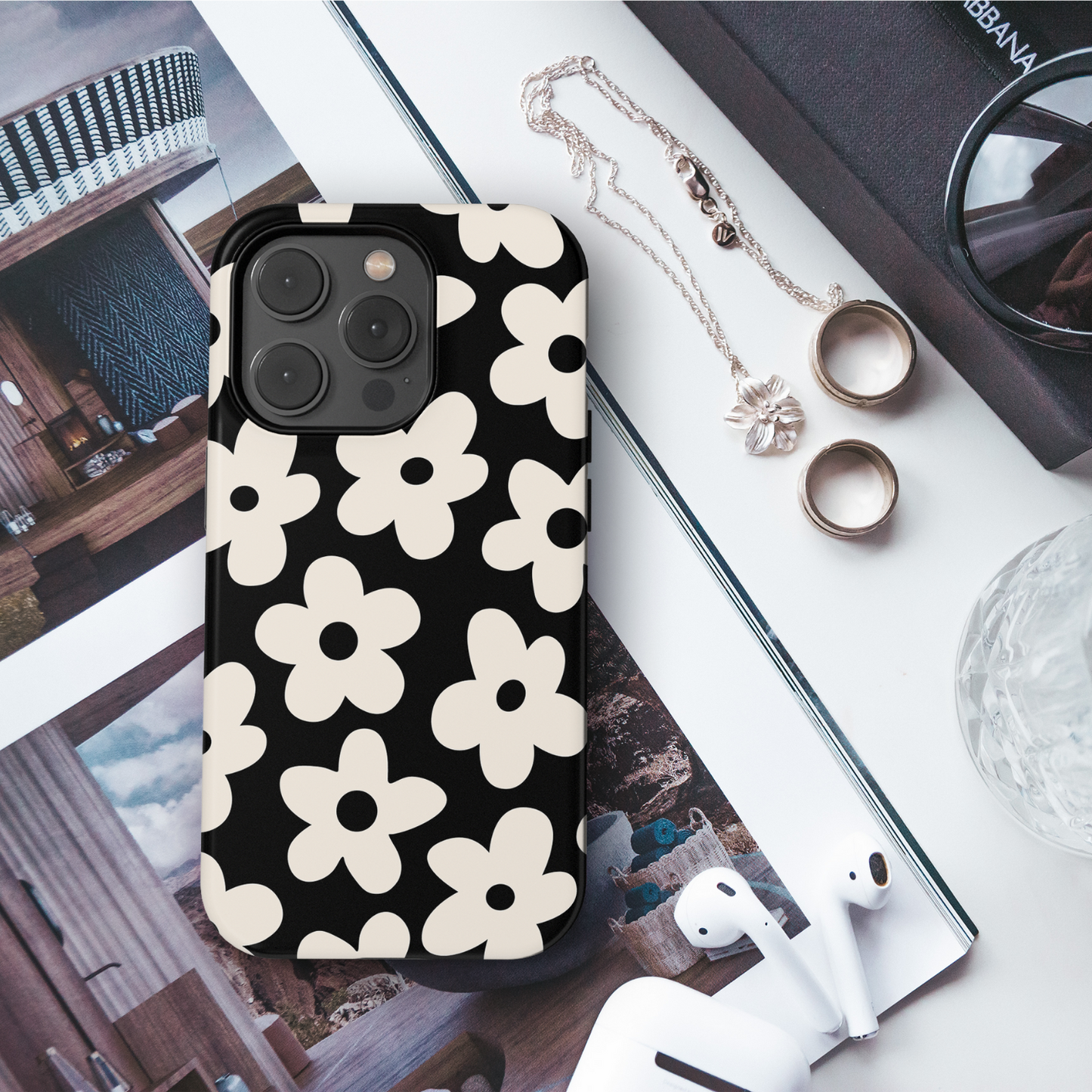 Onyx Big Blooms iPhone Case