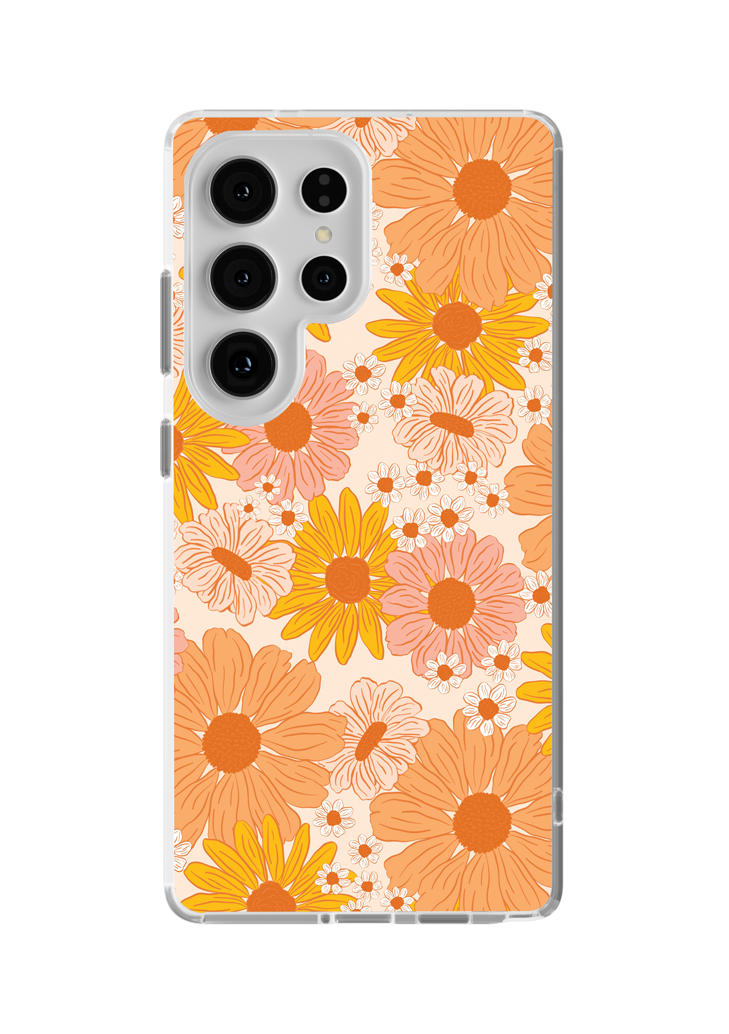 Orange Summer Blooms Clear Case Insert