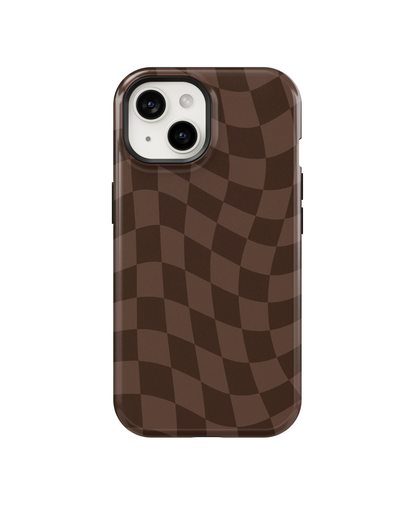 Espresso Wavy Checkers Phone Case