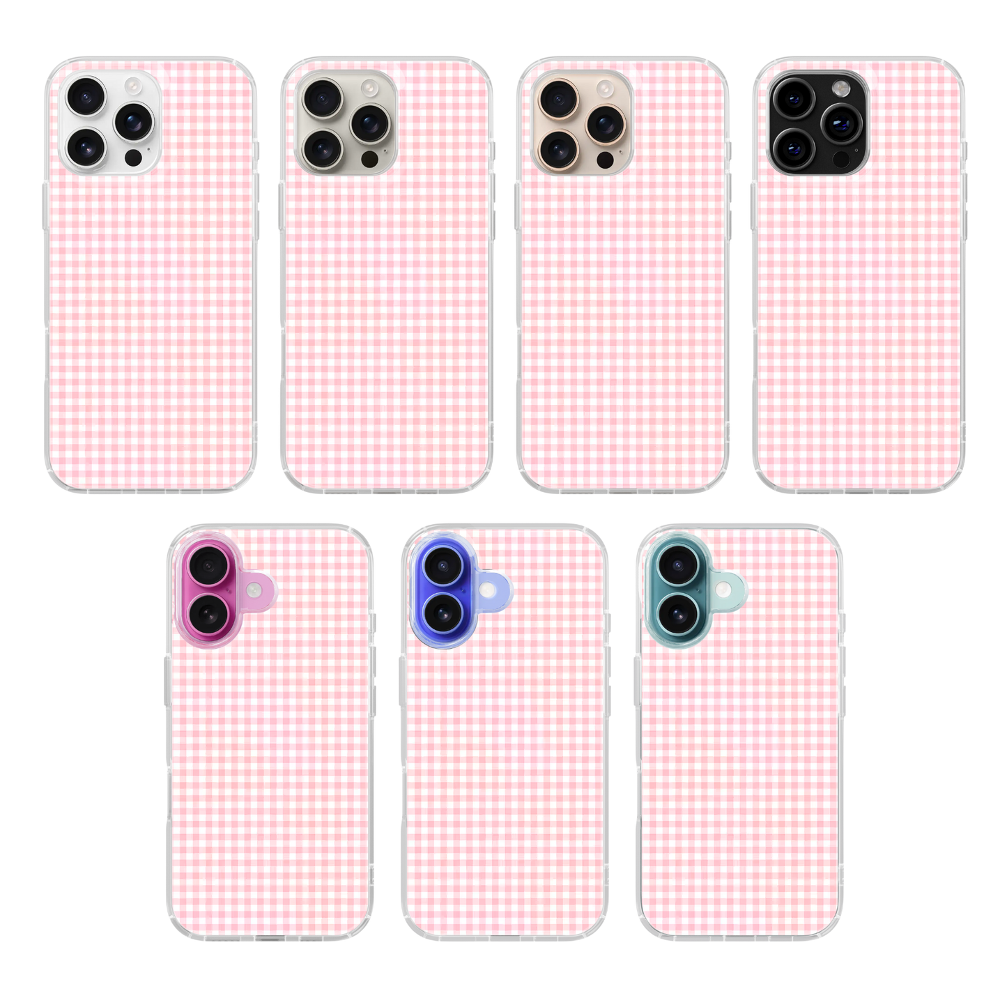 Pink Gingham Clear Case Insert