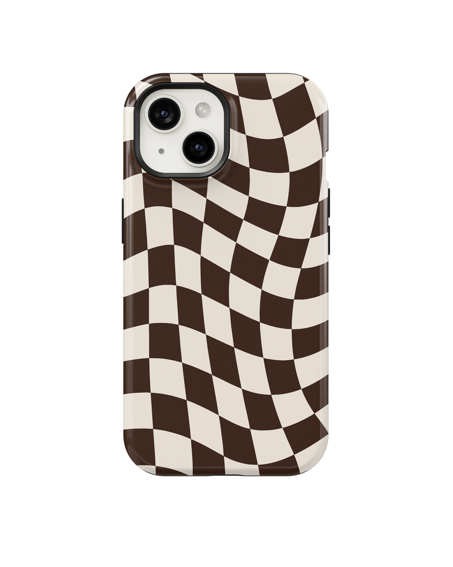 Espresso Wavy Checkers II Phone Case