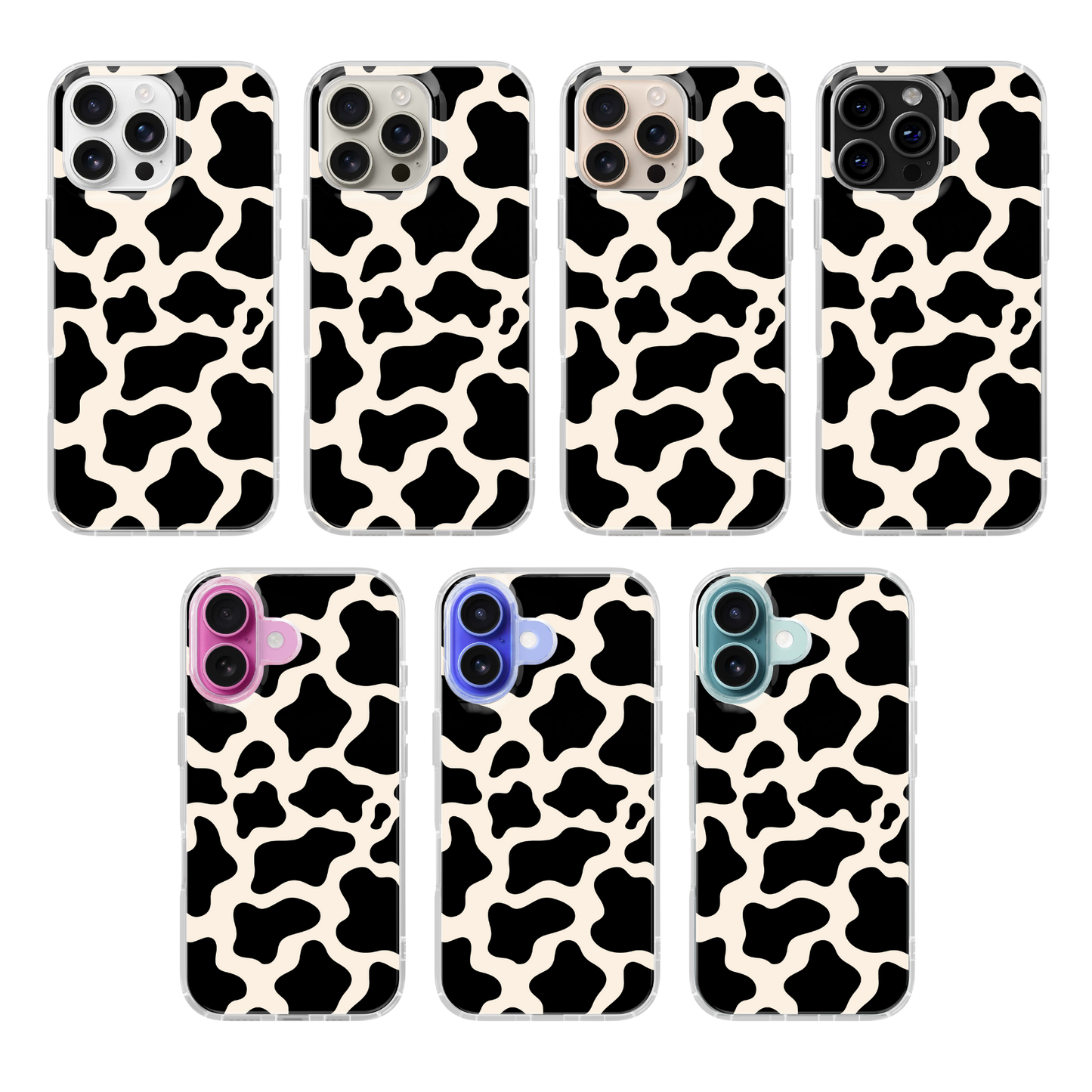 Onyx Cow Print Clear Case Insert