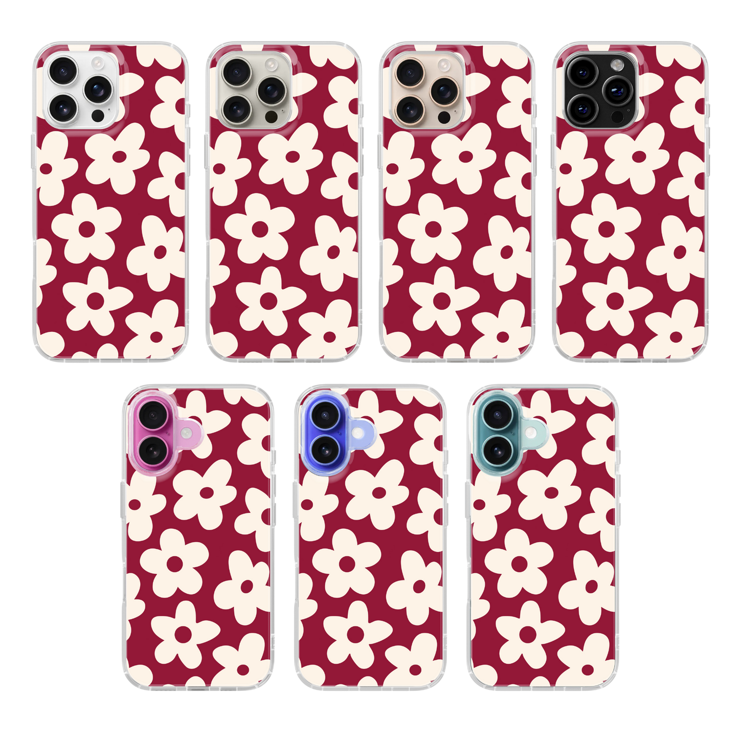 Black Cherry Big Blooms Clear Case Insert