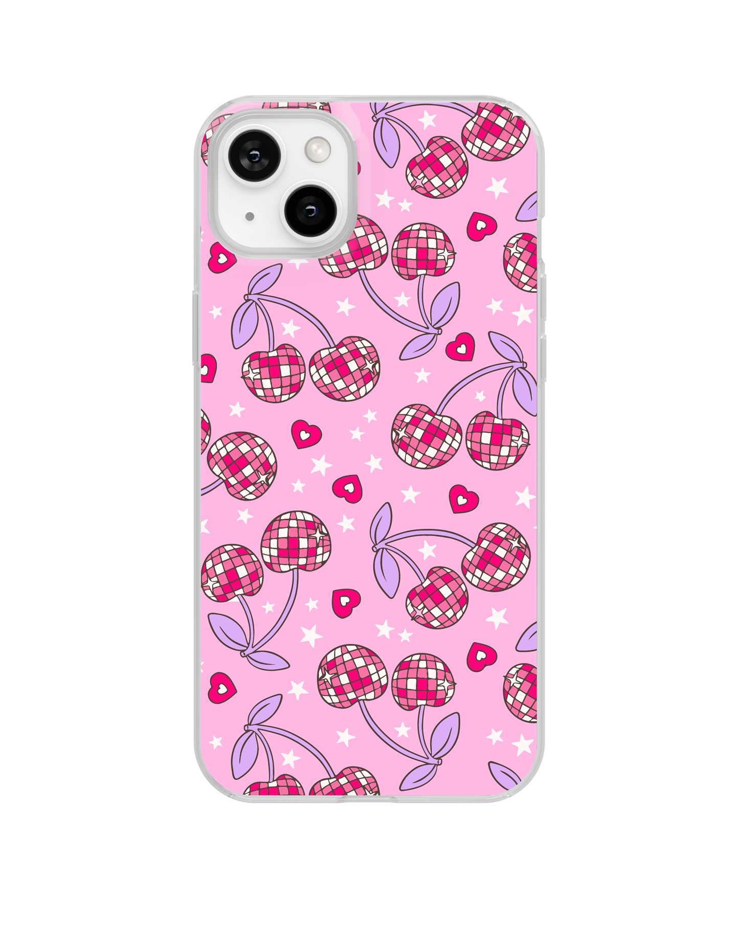 Pink & Purple Disco Cherries Clear Case Insert