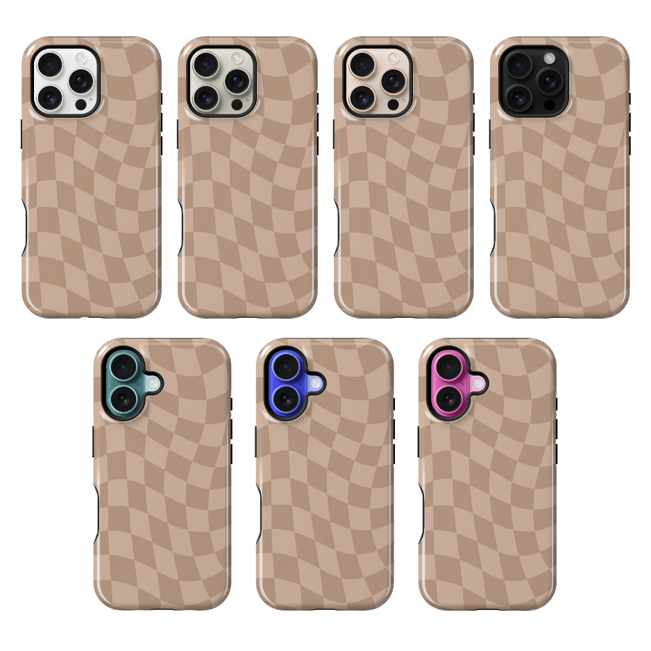 Chestnut Wavy Checkers Phone Case