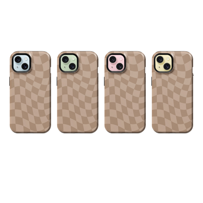 Chestnut Wavy Checkers Phone Case