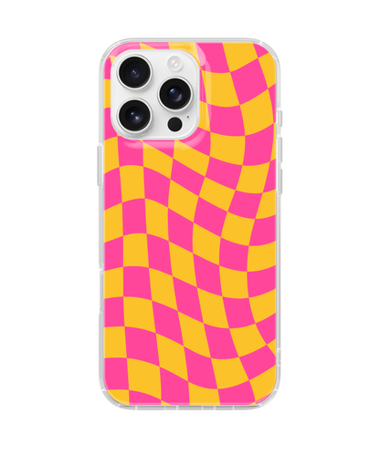 Pink Lemonade Wavy Checkers Clear Case Insert