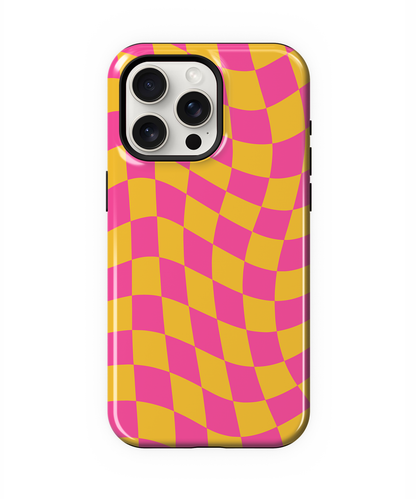 Pink Lemonade Wavy Checkers Phone Case