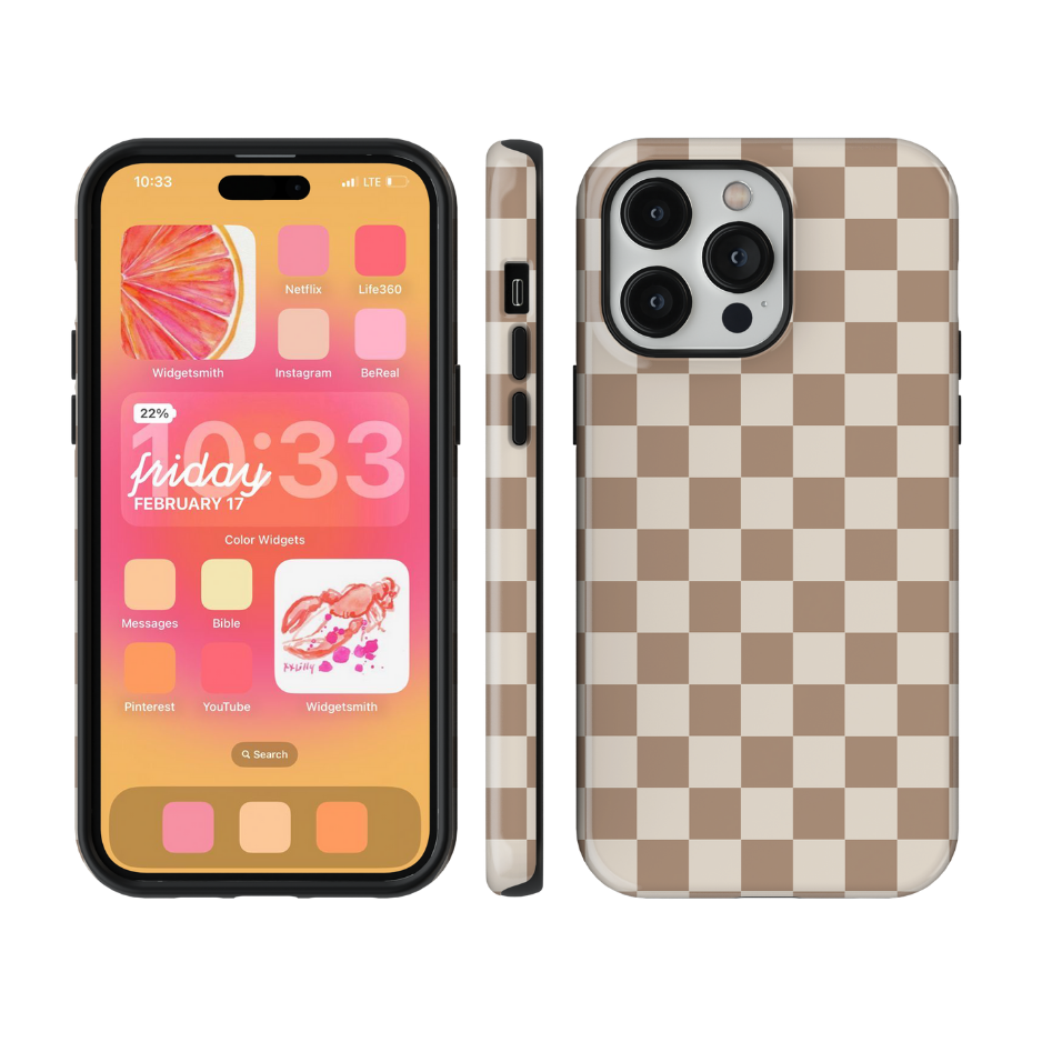 Chestnut Checkers II Phone Case