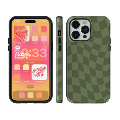 Moss Wavy Checkers Phone Case