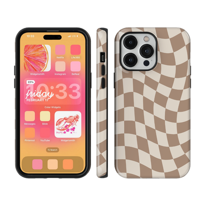 Chestnut Wavy Checkers II Phone Case