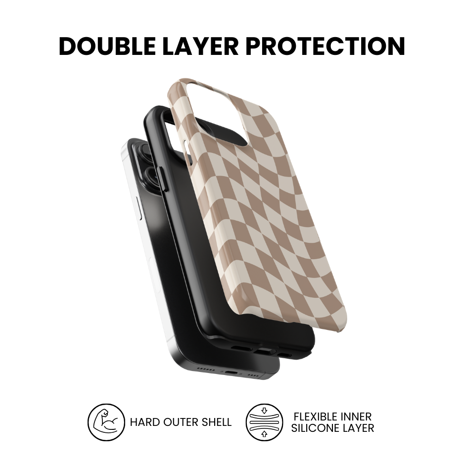 Chestnut Wavy Checkers II Phone Case