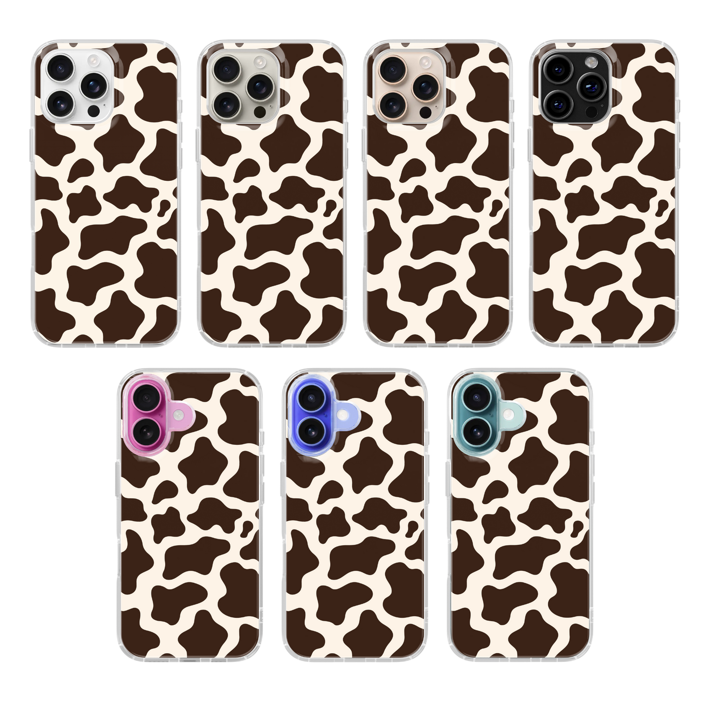 Espresso Cow Print Clear Case Insert