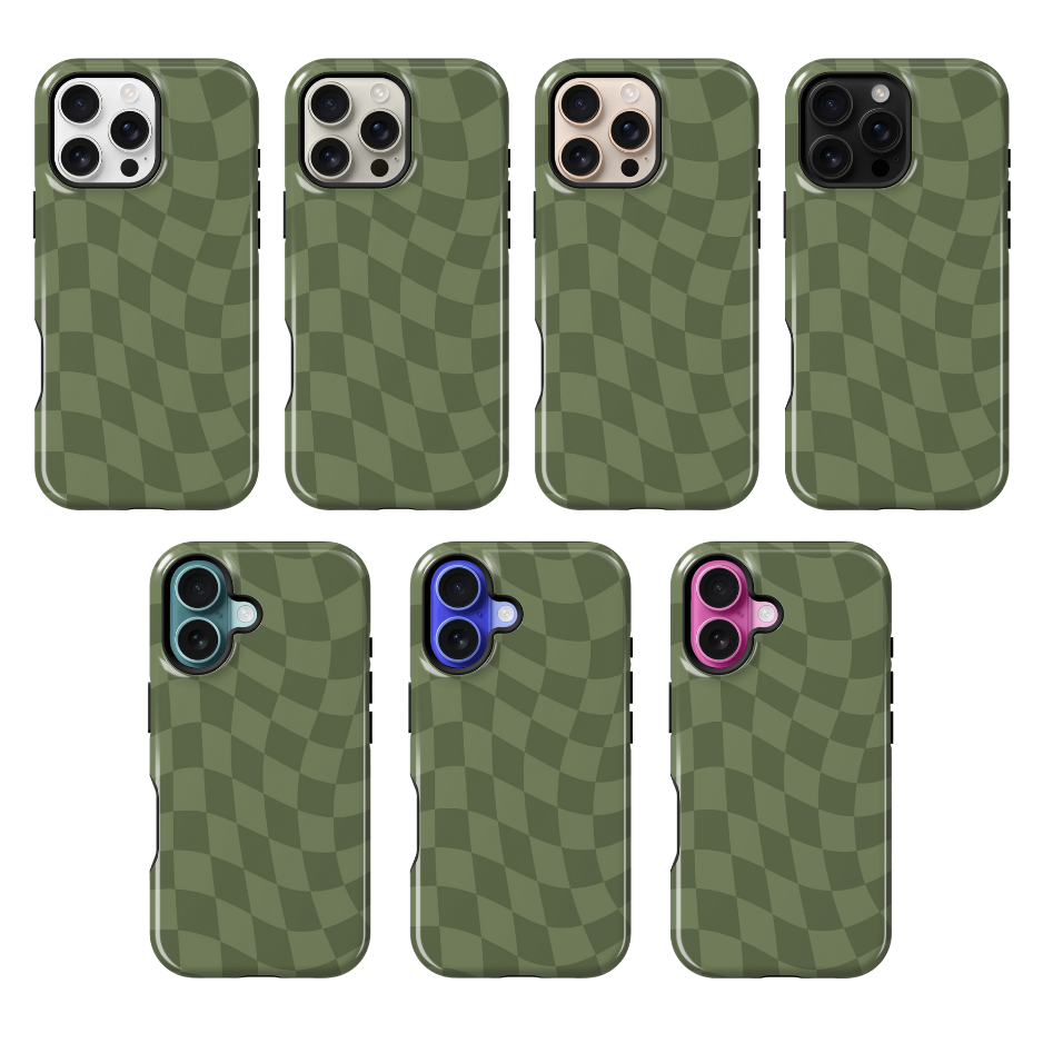 Moss Wavy Checkers Phone Case