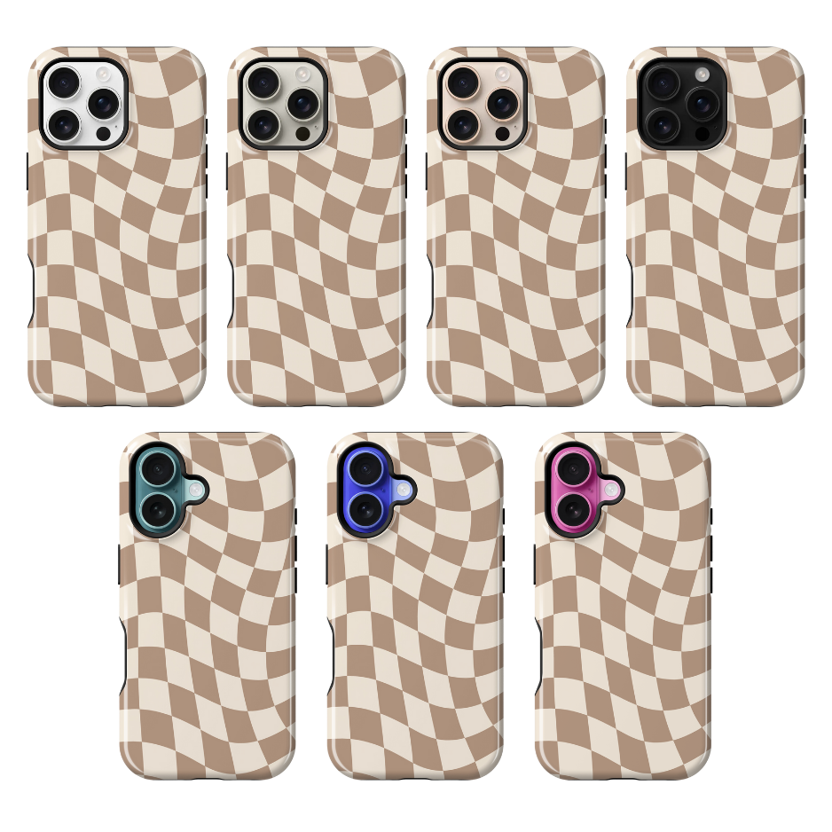 Chestnut Wavy Checkers II Phone Case