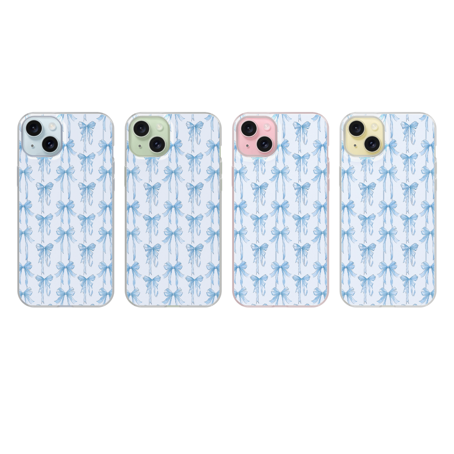 Blue Blushing Bows Clear Case Insert