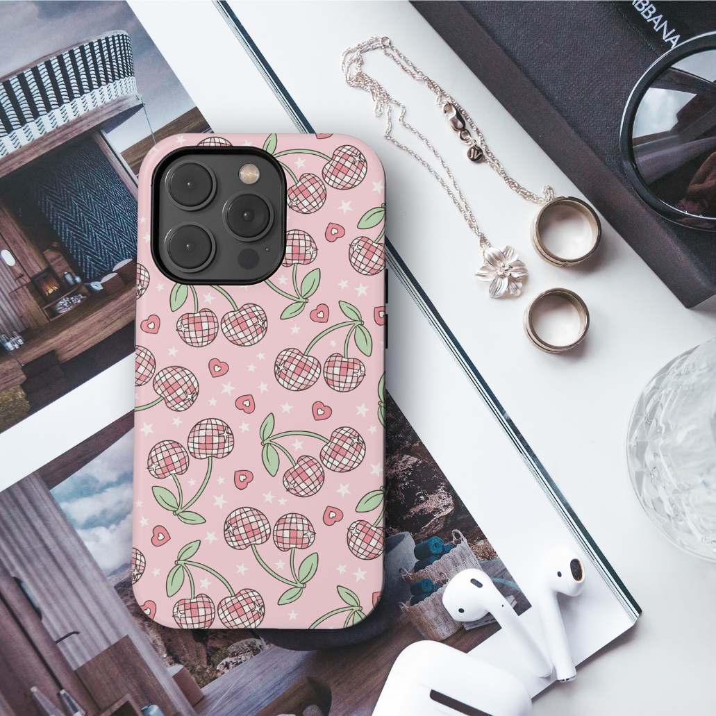 Pastel Disco Cherries iPhone Case