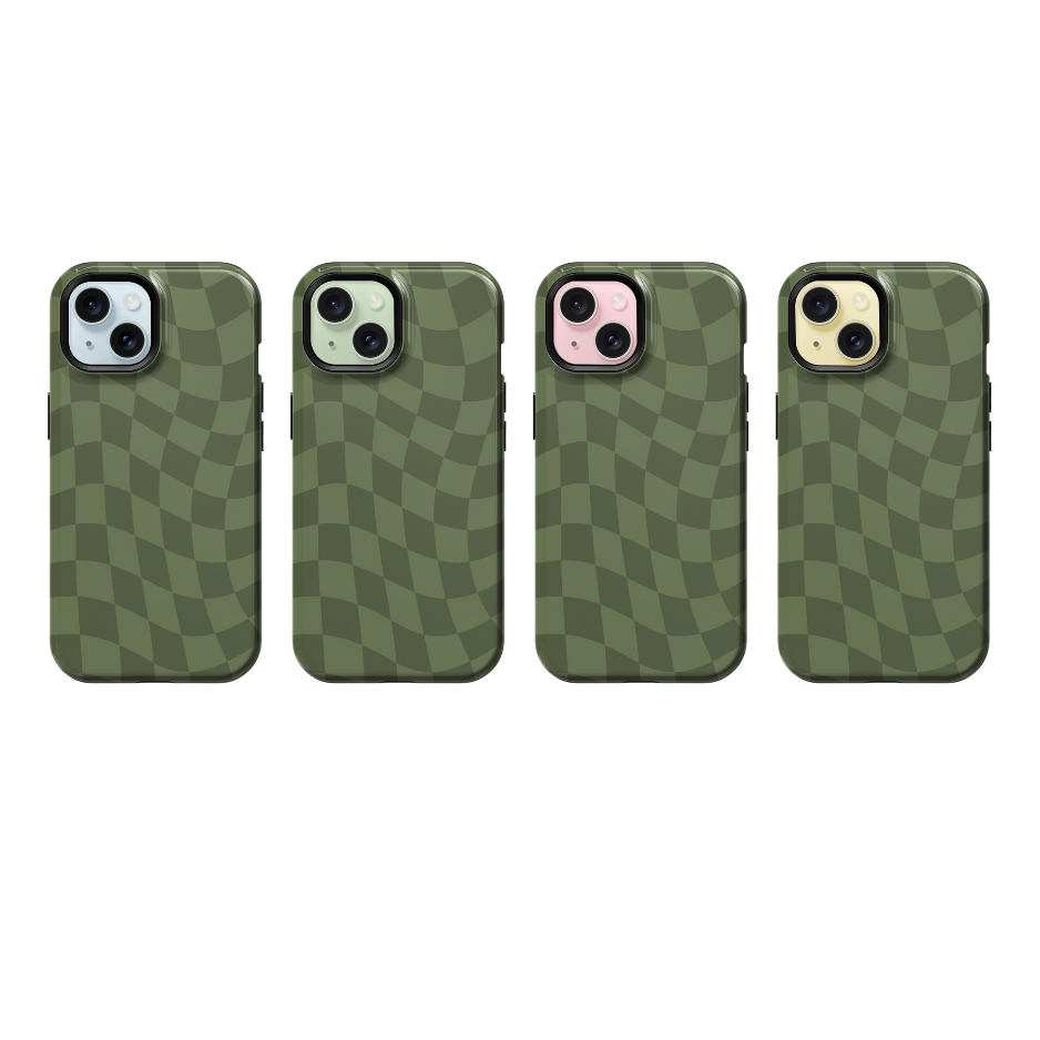 Moss Wavy Checkers Phone Case