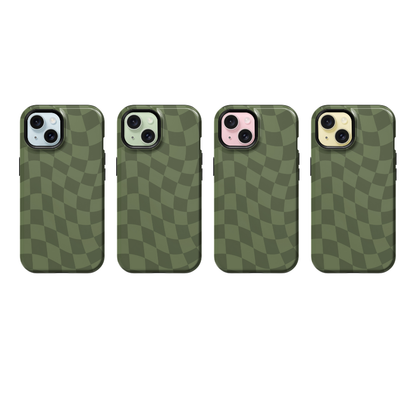 Moss Wavy Checkers Phone Case