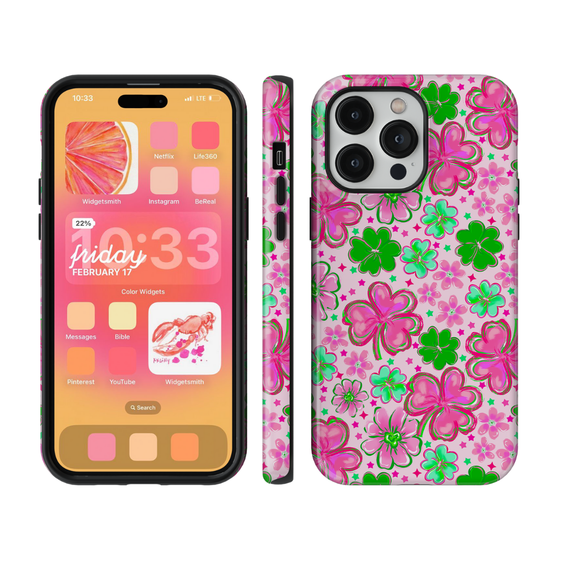 Pink Four-Leaf Frenzy Phone Case