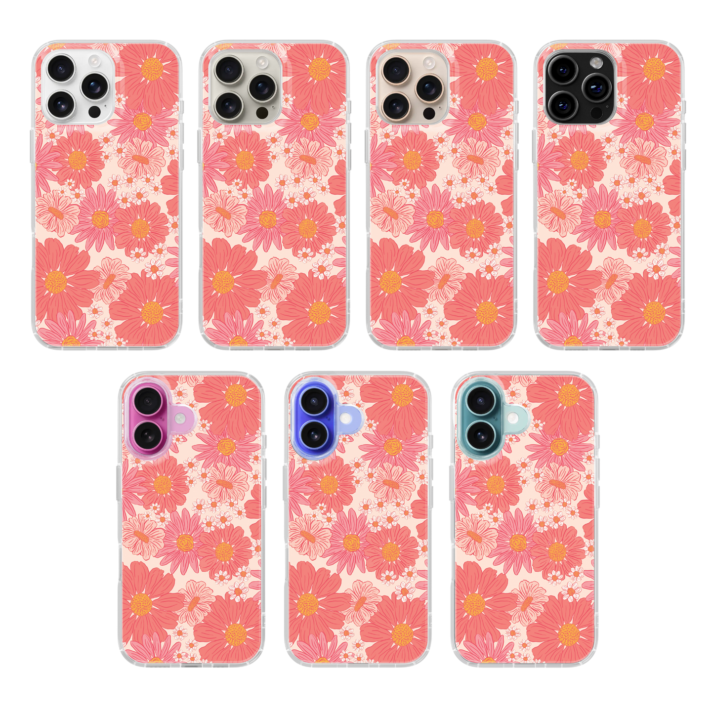 Pink Summer Blooms Clear Case Insert