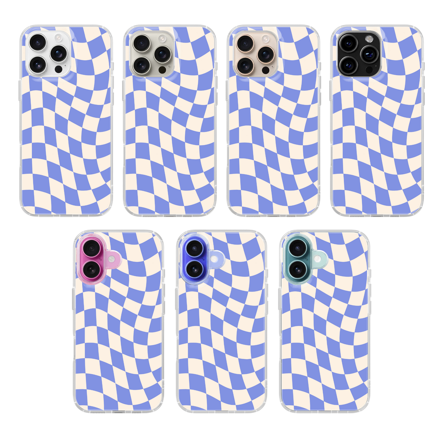 Bluebell Wavy Checkers II Clear Case Insert