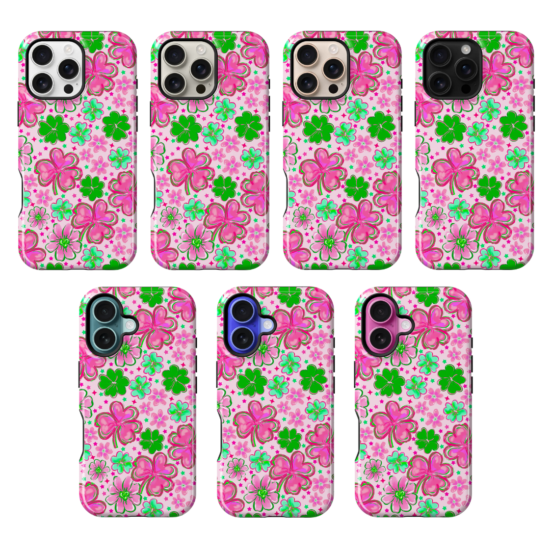 Pink Four-Leaf Frenzy Phone Case