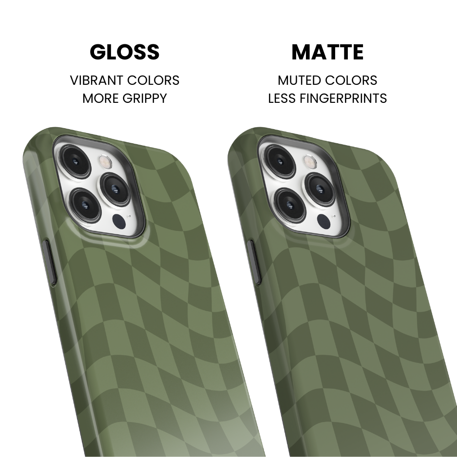 Moss Wavy Checkers Phone Case