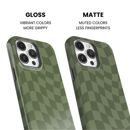 Moss Wavy Checkers Phone Case