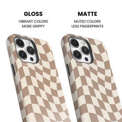 Chestnut Wavy Checkers II Phone Case