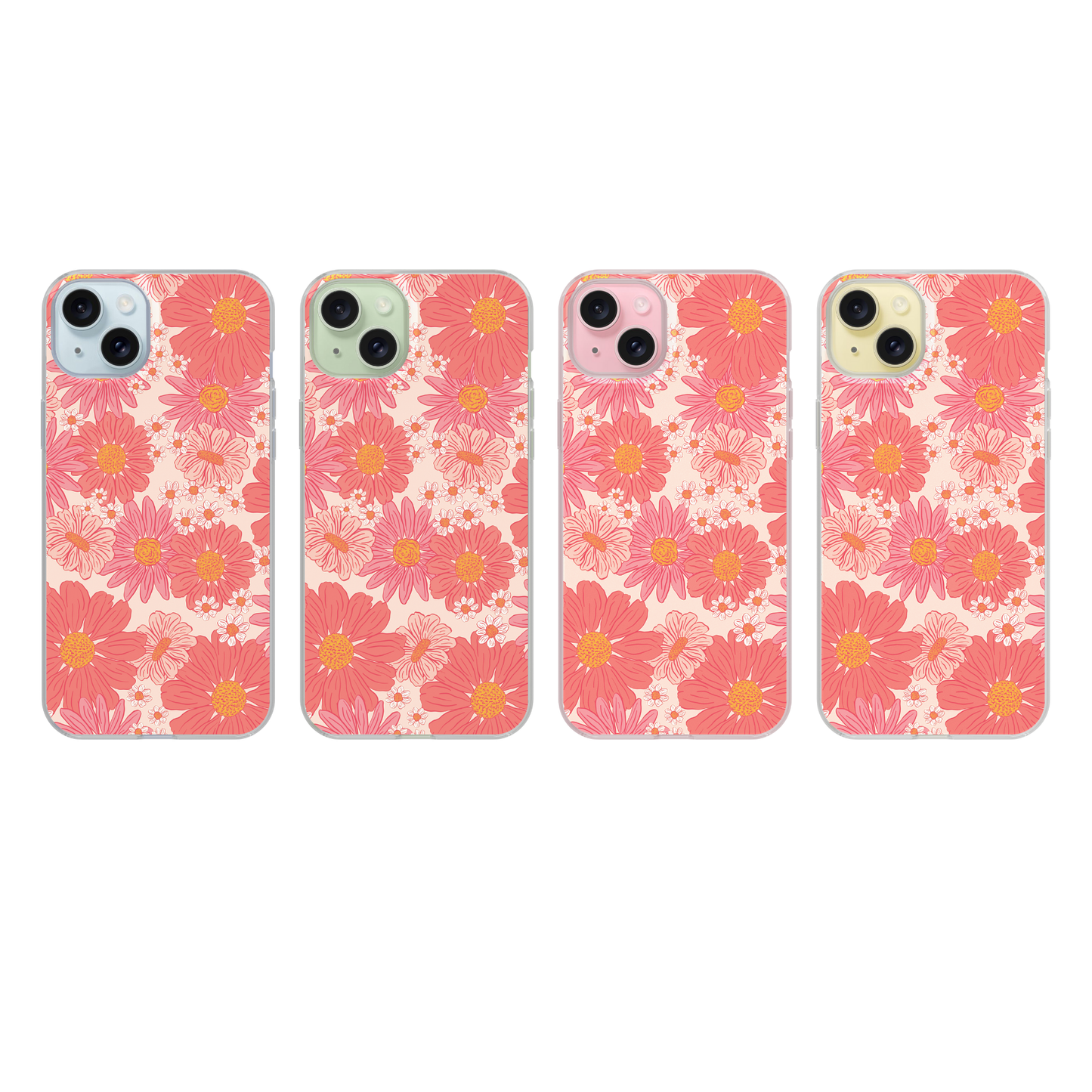 Pink Summer Blooms Clear Case Insert