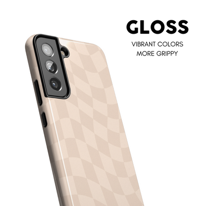 Almond Wavy Checkers Galaxy Case