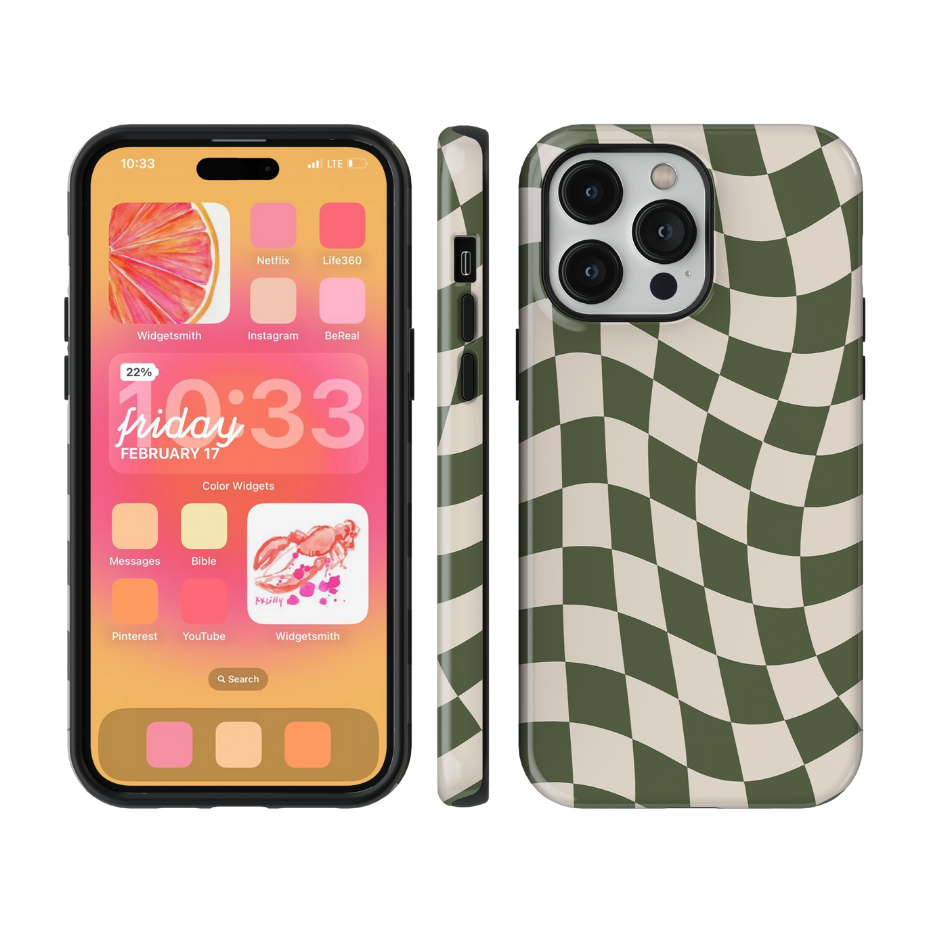 Moss Wavy Checkers II Phone Case