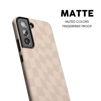 Almond Wavy Checkers Galaxy Case