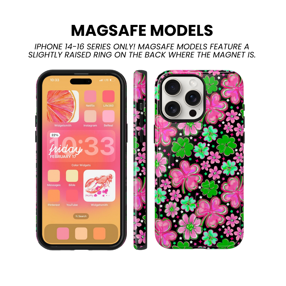 Black Four-Leaf Frenzy Phone Case